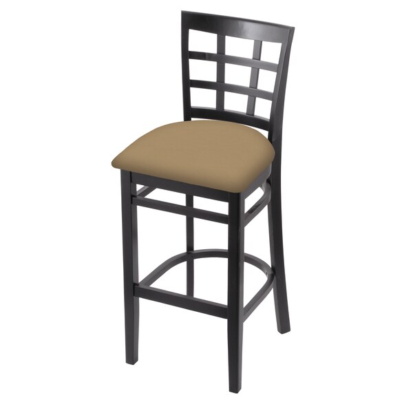 25" Counter Stool, Black Finish, Canter Sand Seat